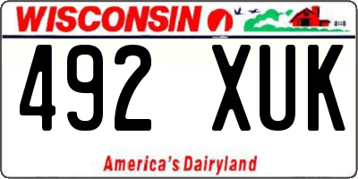 WI license plate 492XUK