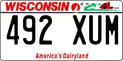 WI license plate 492XUM