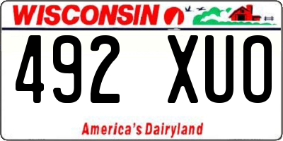 WI license plate 492XUO