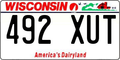 WI license plate 492XUT