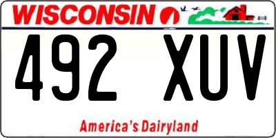 WI license plate 492XUV