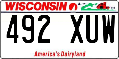 WI license plate 492XUW