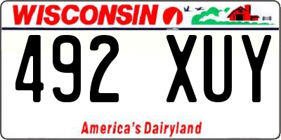 WI license plate 492XUY