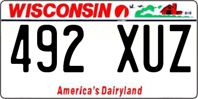 WI license plate 492XUZ