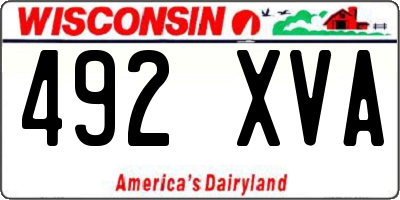 WI license plate 492XVA