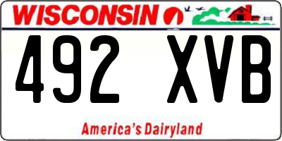 WI license plate 492XVB