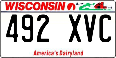WI license plate 492XVC