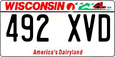 WI license plate 492XVD
