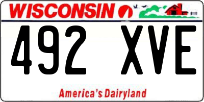 WI license plate 492XVE