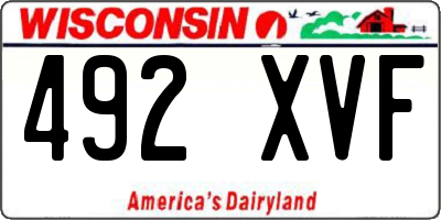 WI license plate 492XVF