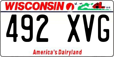WI license plate 492XVG