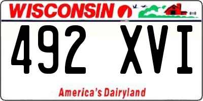 WI license plate 492XVI