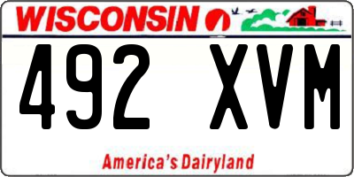 WI license plate 492XVM