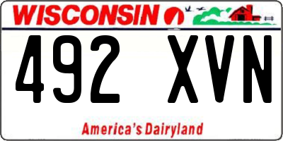 WI license plate 492XVN