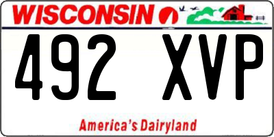 WI license plate 492XVP