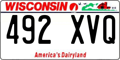 WI license plate 492XVQ