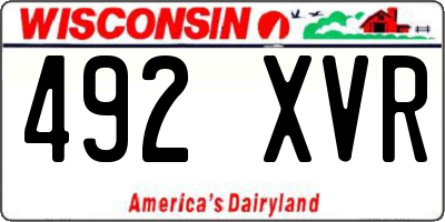 WI license plate 492XVR