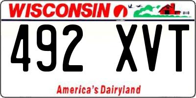 WI license plate 492XVT