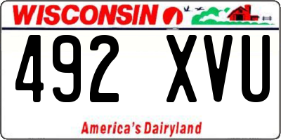 WI license plate 492XVU