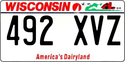 WI license plate 492XVZ