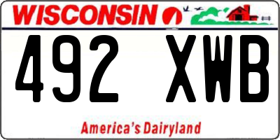 WI license plate 492XWB