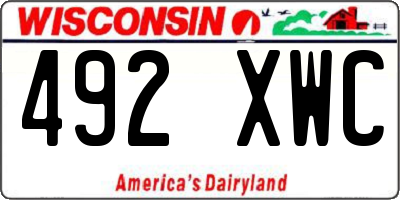 WI license plate 492XWC