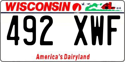 WI license plate 492XWF
