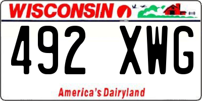 WI license plate 492XWG