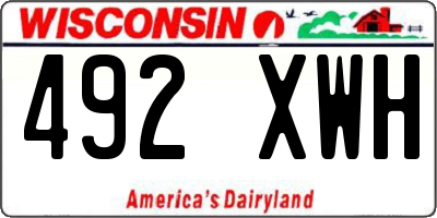 WI license plate 492XWH