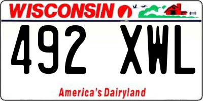 WI license plate 492XWL