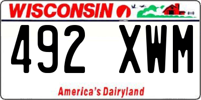 WI license plate 492XWM