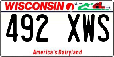 WI license plate 492XWS