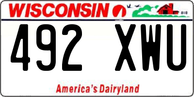 WI license plate 492XWU