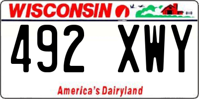 WI license plate 492XWY