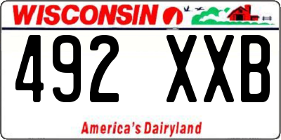 WI license plate 492XXB