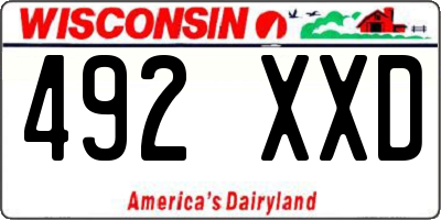 WI license plate 492XXD