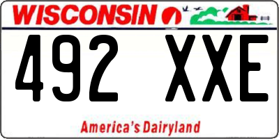 WI license plate 492XXE