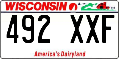 WI license plate 492XXF