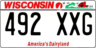 WI license plate 492XXG