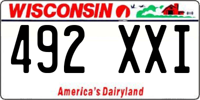 WI license plate 492XXI