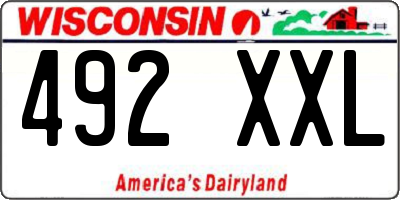 WI license plate 492XXL