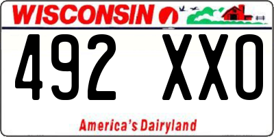 WI license plate 492XXO