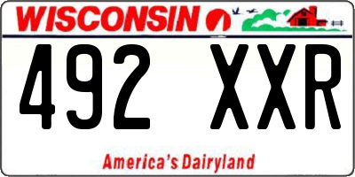 WI license plate 492XXR