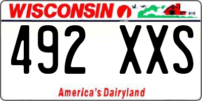 WI license plate 492XXS