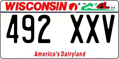 WI license plate 492XXV