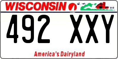WI license plate 492XXY