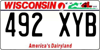 WI license plate 492XYB