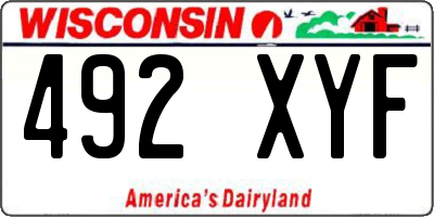 WI license plate 492XYF