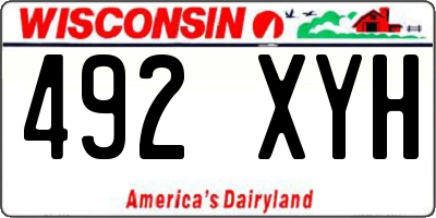 WI license plate 492XYH