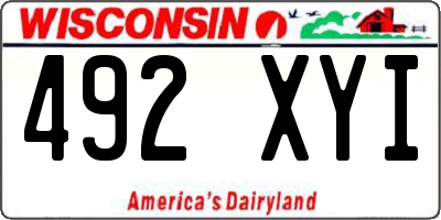 WI license plate 492XYI